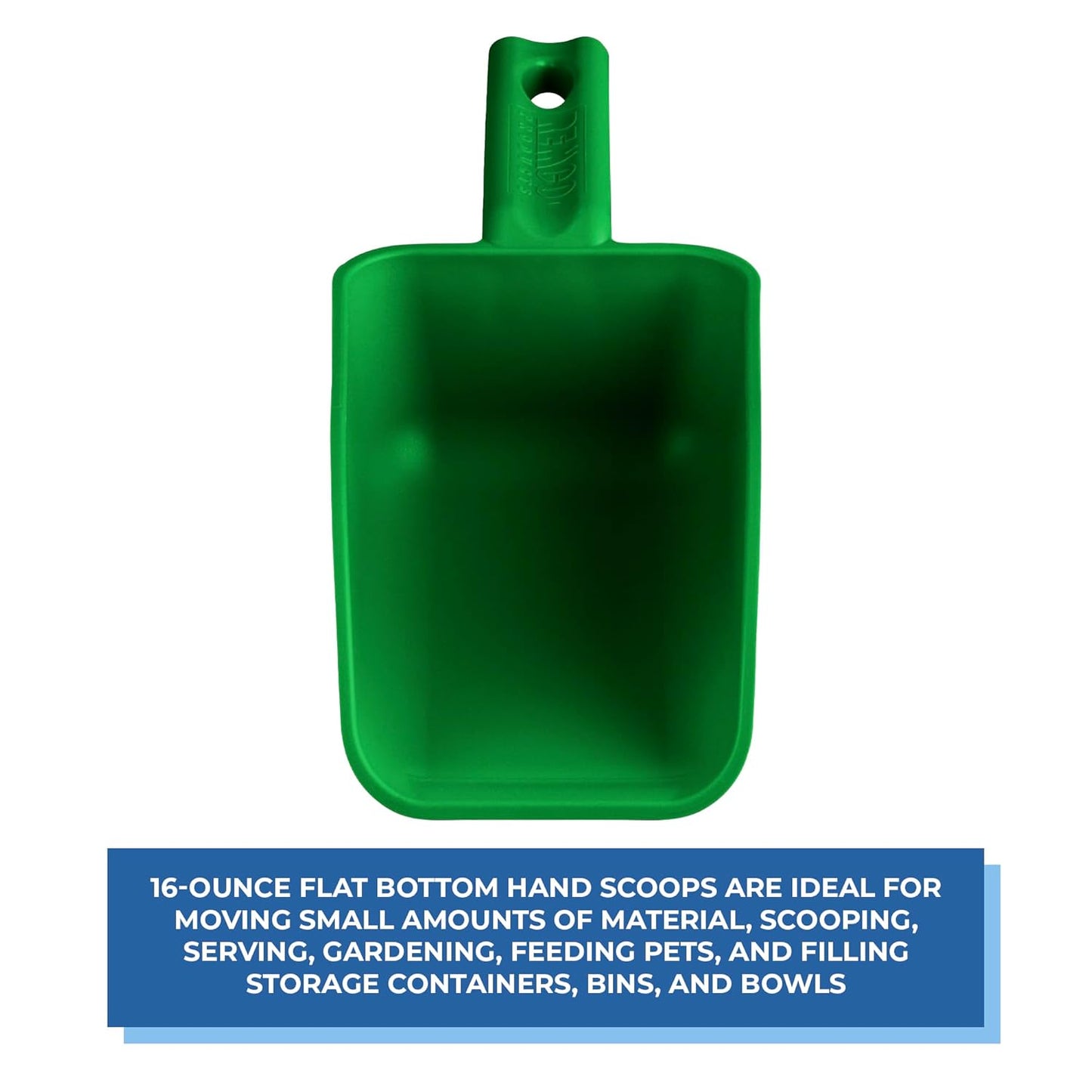 Vikan Remco 63002 Color-Coded Plastic Hand Scoop - BPA-Free Food-Safe Kitchen Utensils, Restaurant and Food Service Supplies, 16 oz, Green