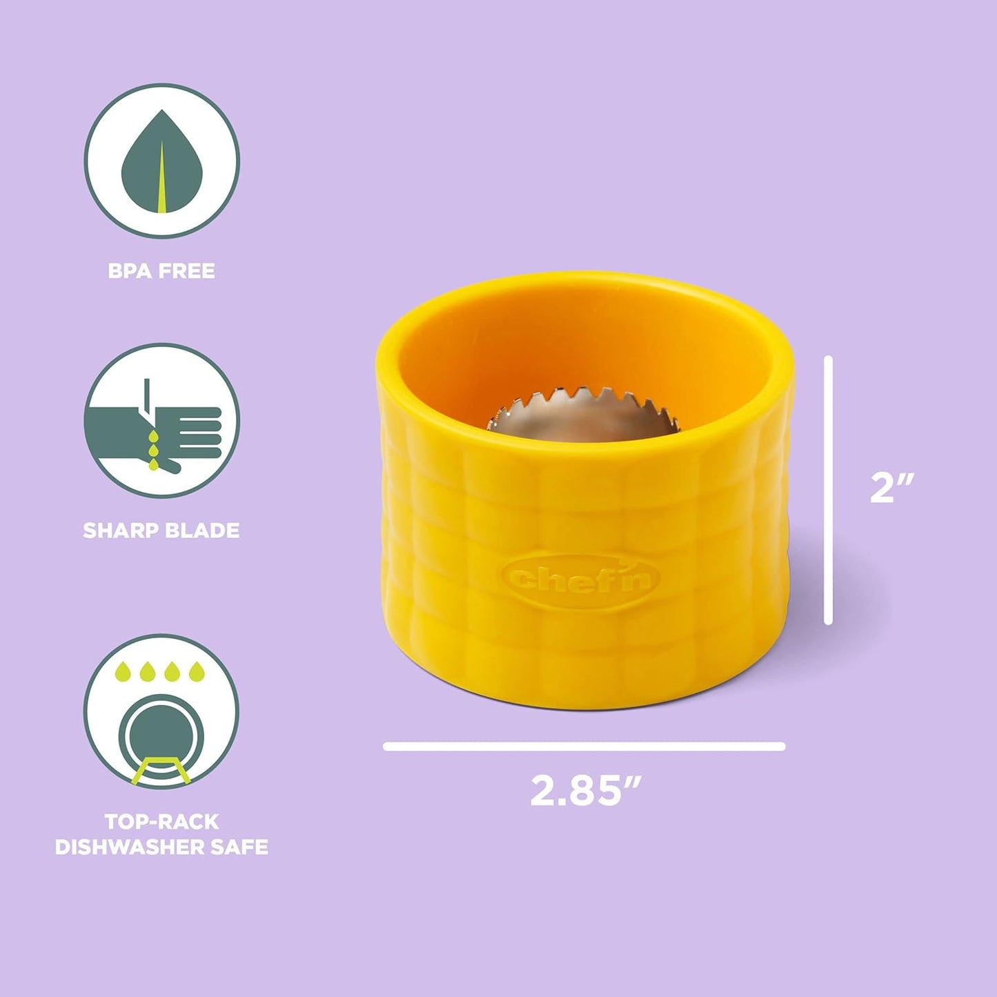 Chef’n Cob Plus Corn Stripper and Peeler for Corn on the Cob, Built-In Safety Pusher