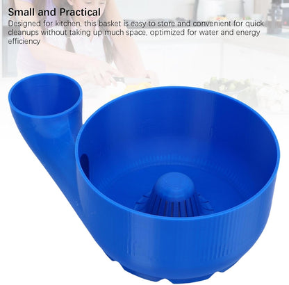 Fruit Washer Bowl, Automatic Vegetable Cleaner Spinner Basket with Drain System ABS Kitchen Produce Washing Container for Fruits Vegetables (Blue)