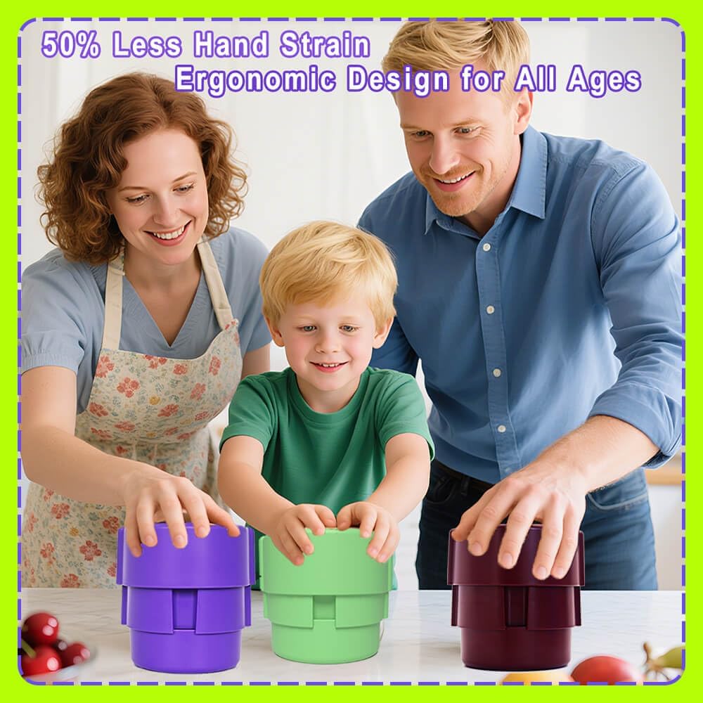 Cherry Pitter – Multi Cherry Tool 6 at Once, Full Detachable Cherry Seed Remover, Fast Cleaning for Baking, Canning, Jam, Dishwasher Safe with Pit Storage Case, Best Kitchen Gift for Mom Dad