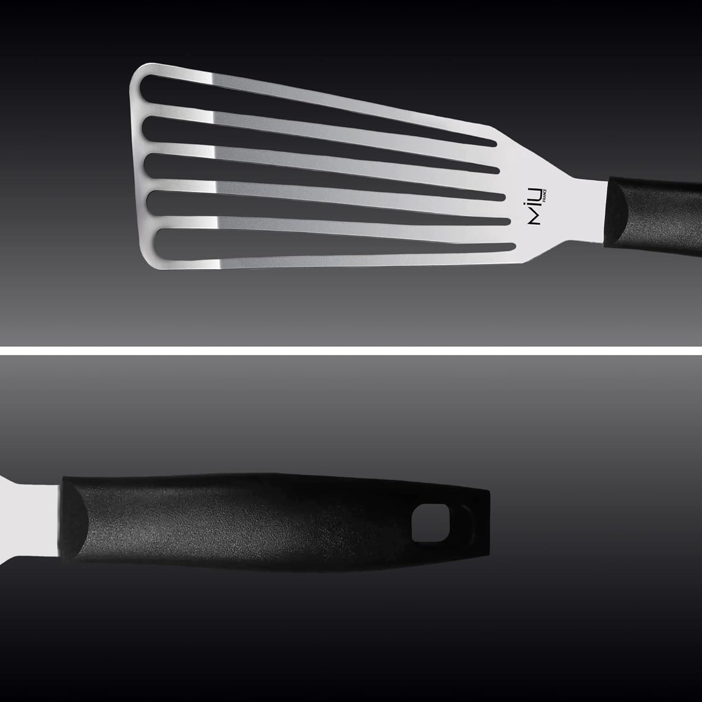 MIU Fish Spatula Stainless Steel, Flexible, Polished Metal, Corrosion Resistant, Kitchen Slotted Turner [Upgraded Version]