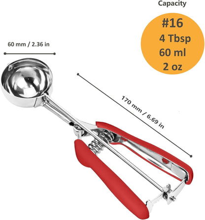 Cookie Scoop, Ice Cream Scoop, 1Tbsp/15 ml/0.5oz Cookie Scoops for Baking, 18/8 Stainless Steel Cookie Scooper for Baking, Ice Cream Scooper with Trigger Release, Cookie Dough Scoop with Non-slip Grip