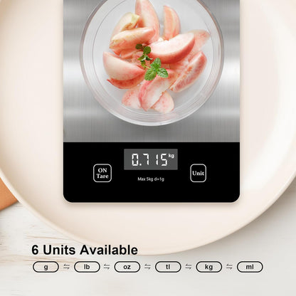 Digital Food Scale, Digital Kitchen Scale Weighing Grams and Ounces, Used for Baking and Cooking Coffee Meals