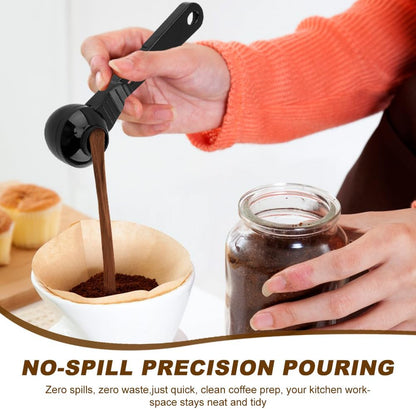Coffee Scoop & Funnel for K-Cups Reusable, Coffee Spoon with Slide Scoop Measuring Scoo p with Funnel for Filling Water Bottles for Ground Coffe e Protein Powder without Spilling