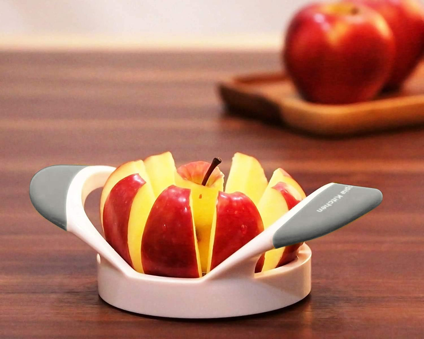 Utopia Kitchen Apple Corer and Slicer Fruit Cutter Apple Divider Wedger Stainless Steel Slicer for Fruits and Vegetables Ergonomic Handle Easy Grip 8 Sharp Blades Grey