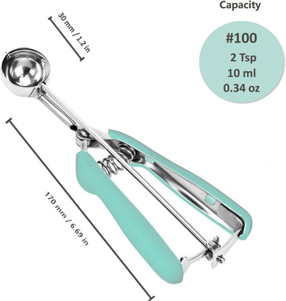 Ice Cream Scoop, 18/8 Stainless Steel Cookie Scoop, Cookie Scoops for Baking, 2 Tbsp/ 30 ml/ 1 oz Cookie Dough Scoop, Ice Cream Scooper with Trigger Release, Cookie Scooper for Baking