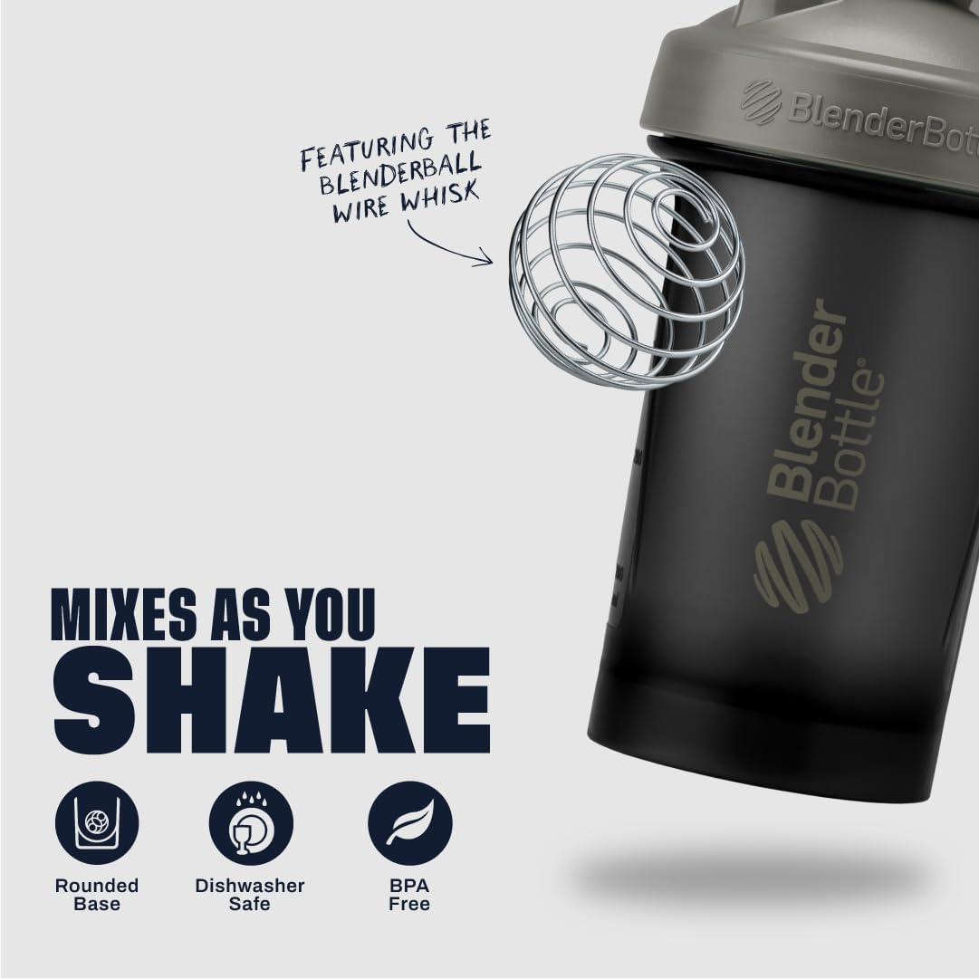 BlenderBottle Classic V2 Shaker Bottle Perfect for Protein Shakes and Pre Workout, 28-Ounce, Clear/Black