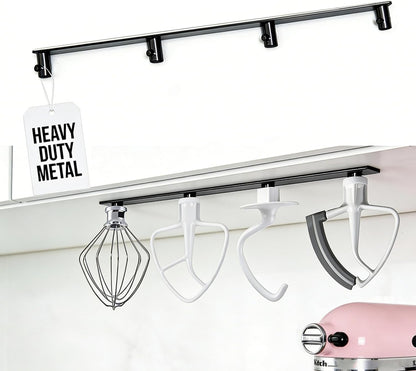 Metal Stand Mixer Attachment Holder Fits for Kitchenaid Mixer Accessories, Under Cabinet Organizers Hangers for Storage Kitchen aid Dough Hook Paddle Beater Whisk Utensil