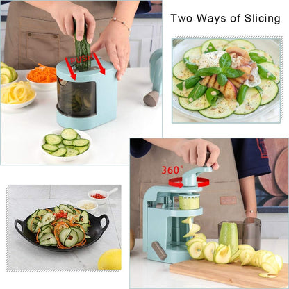 Ourokhome Zucchini Noodle Maker Spaghetti Spiralizer - 5 Blades Vegetable Slicer for Veggie Noodles and Curly Chips