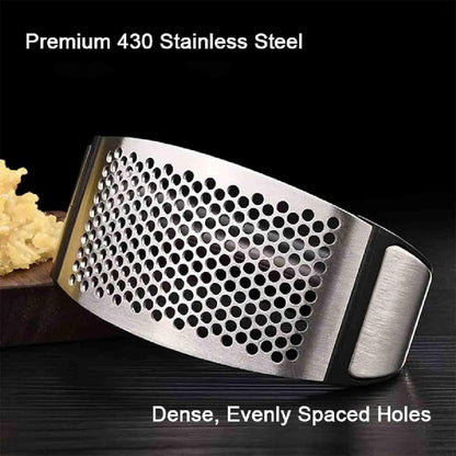 2026 New 430 Stainless Steel Ring Garlic Press – Heavy-Duty Garlic Rocker with Silicone Peeler & Cleaning Brush, Easy-Rinse Stainless Garlic Mincer Tool for Home Kitchens (Red)