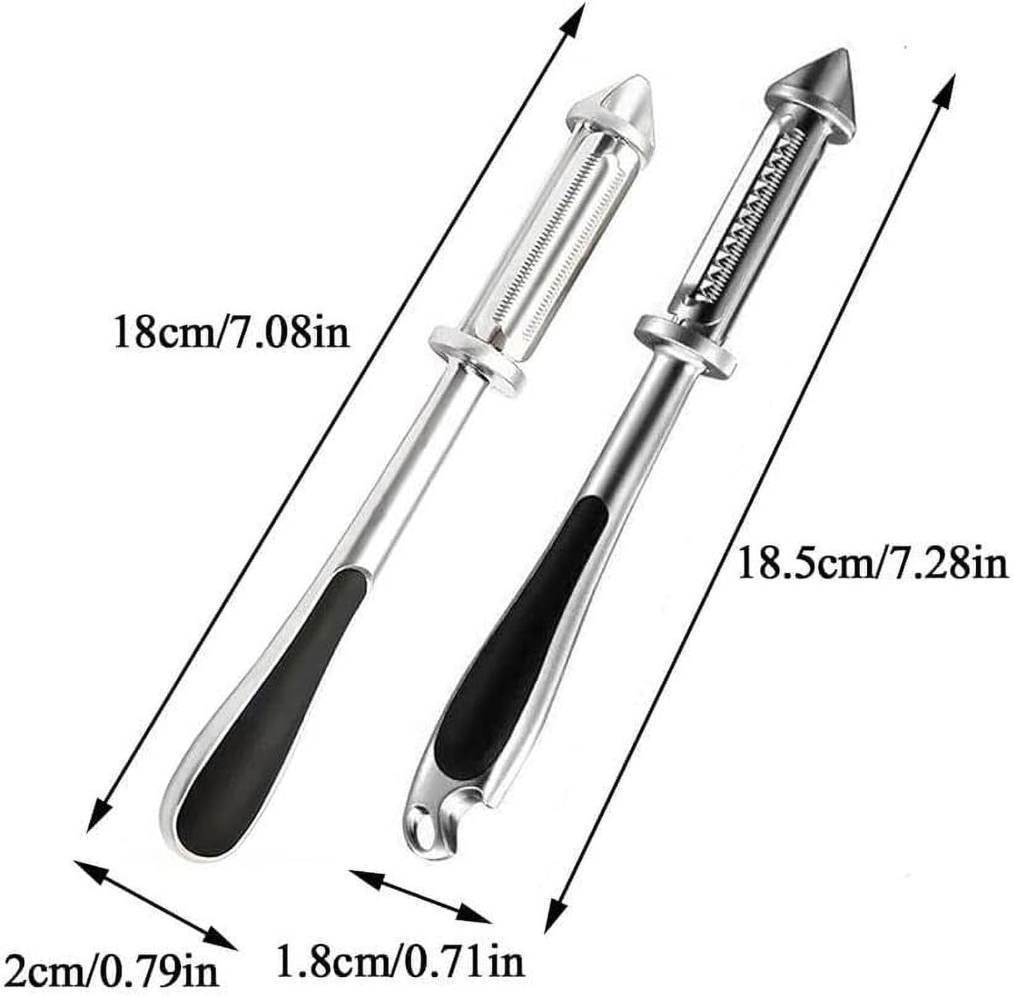 2Pc Silver All In One Multifunctional Vegetable Peeler,4 and 1Julienne Peeler Vegetable Peeler,Veggie Peelers for Kitchen,Potato kitchen Pear Tomato Cucumber Graters, Peelers and Slicers