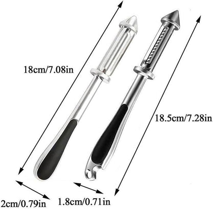 2Pc Silver All In One Multifunctional Vegetable Peeler,4 and 1Julienne Peeler Vegetable Peeler,Veggie Peelers for Kitchen,Potato kitchen Pear Tomato Cucumber Graters, Peelers and Slicers