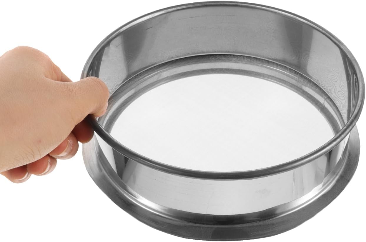 LALAFINA Fine Mesh Strainer 100 Mesh Round Flour Sifter 6 Inch Stainless Steel Ceramic Glaze Filter for Baking Straining Powdering Pottery Slurry