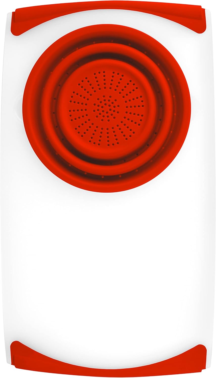 Dexas Over the Sink PolyFiber Flax Cutting Board with Collapsible Colander Strainer, 11.5 x 20", Cream