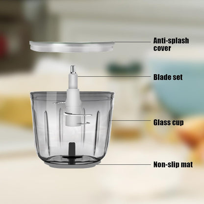 Food Processor - Cordless Mini Food Processor & Portable Small Food Chopper for Vegetables Fruit Salad Onion Garlic,Kitchen,1.3Cup 10 0z,150 Watts,Glass Container Dishwasher Safe (Green)