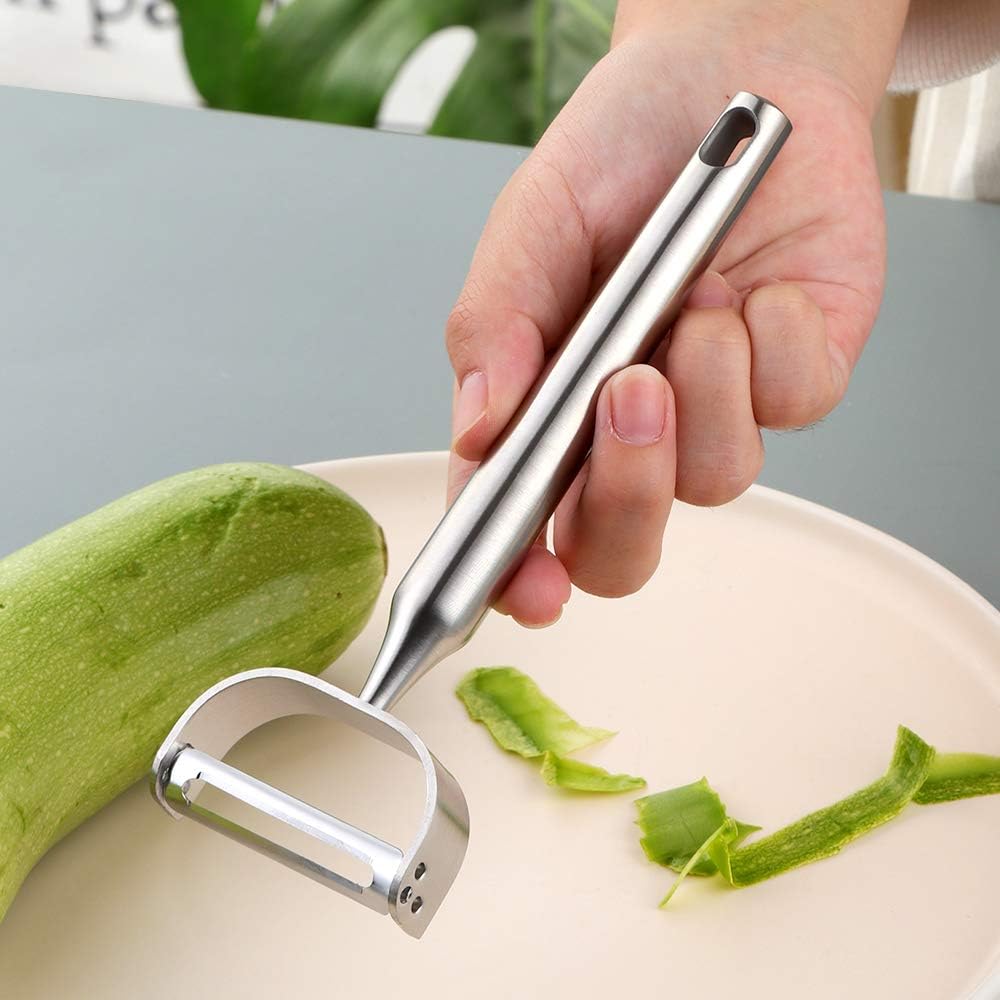 Stainless Steel Vegetable Peeler Gold 2 Pieces, with Potato Eye Remover & Swiveling Twin Blades, Y Shaped Titan Potato Peeler for Fruit & Veggie, Dishwasher Safe