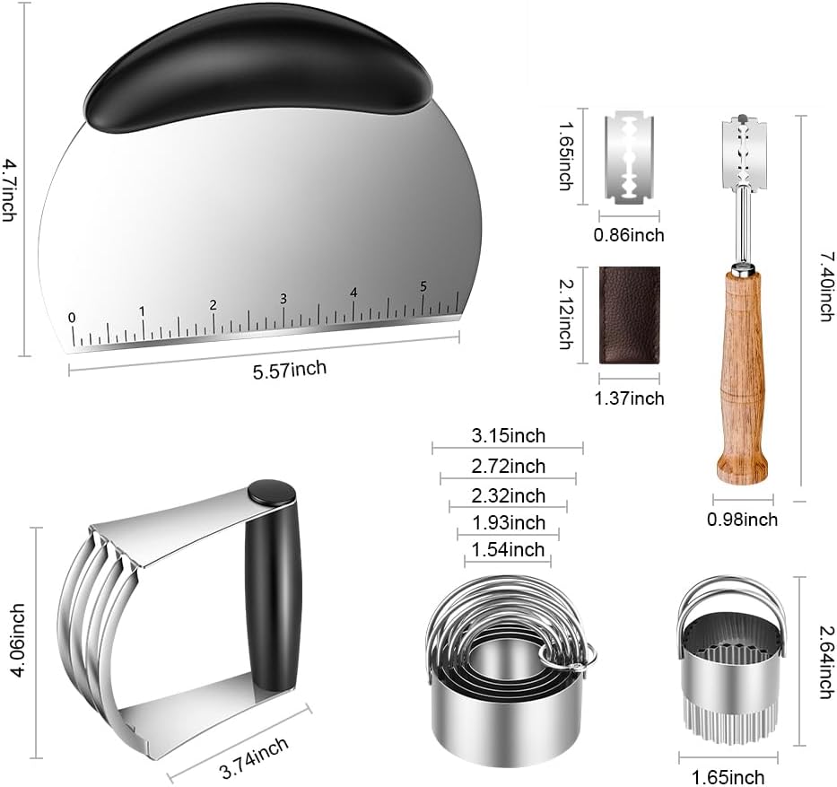 Pastry Cutter, Biscuit Cutter, Dough Scraper, Silicone Baking Mats, Stainless Steel Pastry Blender Set, Dough Cutter Biscuit Cutter Baking Pastry Mat Dough Blender Tools & Pastry Utensils (5 Pcs/Set)