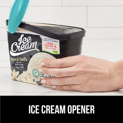GORILLA GRIP® Heavy Duty Ice Cream Scoop, BPA-Free, Dishwasher Safe, Comfortable Zinc Alloy Handle, Professional Scooper for Hard Gelato, Sorbet, Cookie Dough, Melon, Round Cones, Kitchen Tool, Blue