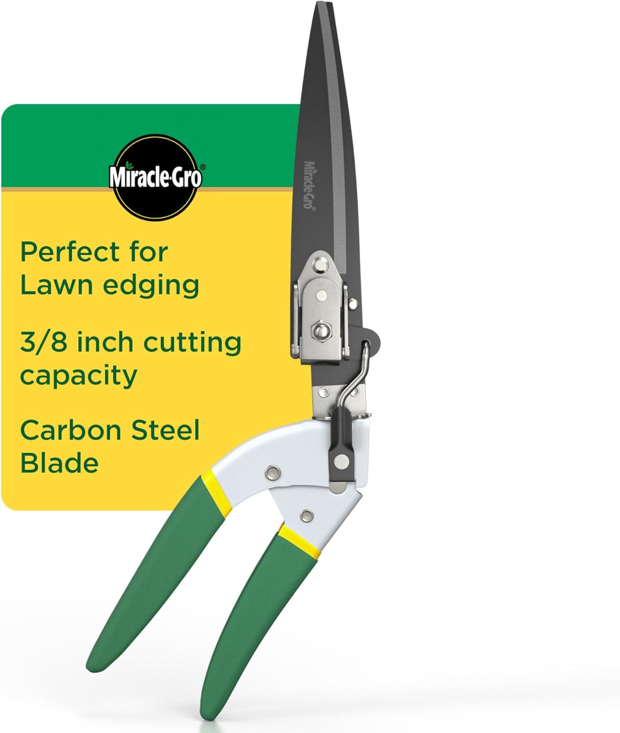 Miracle-Gro 8 in. All-Purpose Steel Garden Utility Shears with Serrated Blades – Comfort Grip Yard and Garden Scissors for Pruning Plants, Flowers, and Herbs
