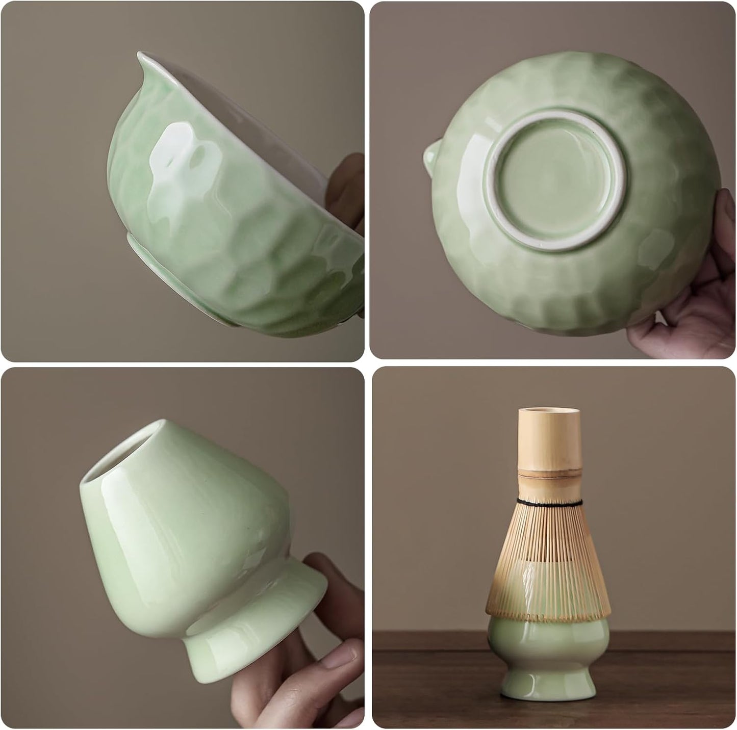 Clay&Fire Matcha Whisk Set, 9 pcs Ceramic Matcha Set, Gifts for Women,Matcha Bowl with Spout and Whisk, Matcha Kit for Matcha Lovers, Gift Mother's Day, Birthday, Anniversary
