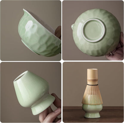 Clay&Fire Matcha Whisk Set, 9 pcs Ceramic Matcha Set, Gifts for Women,Matcha Bowl with Spout and Whisk, Matcha Kit for Matcha Lovers, Gift Mother's Day, Birthday, Anniversary