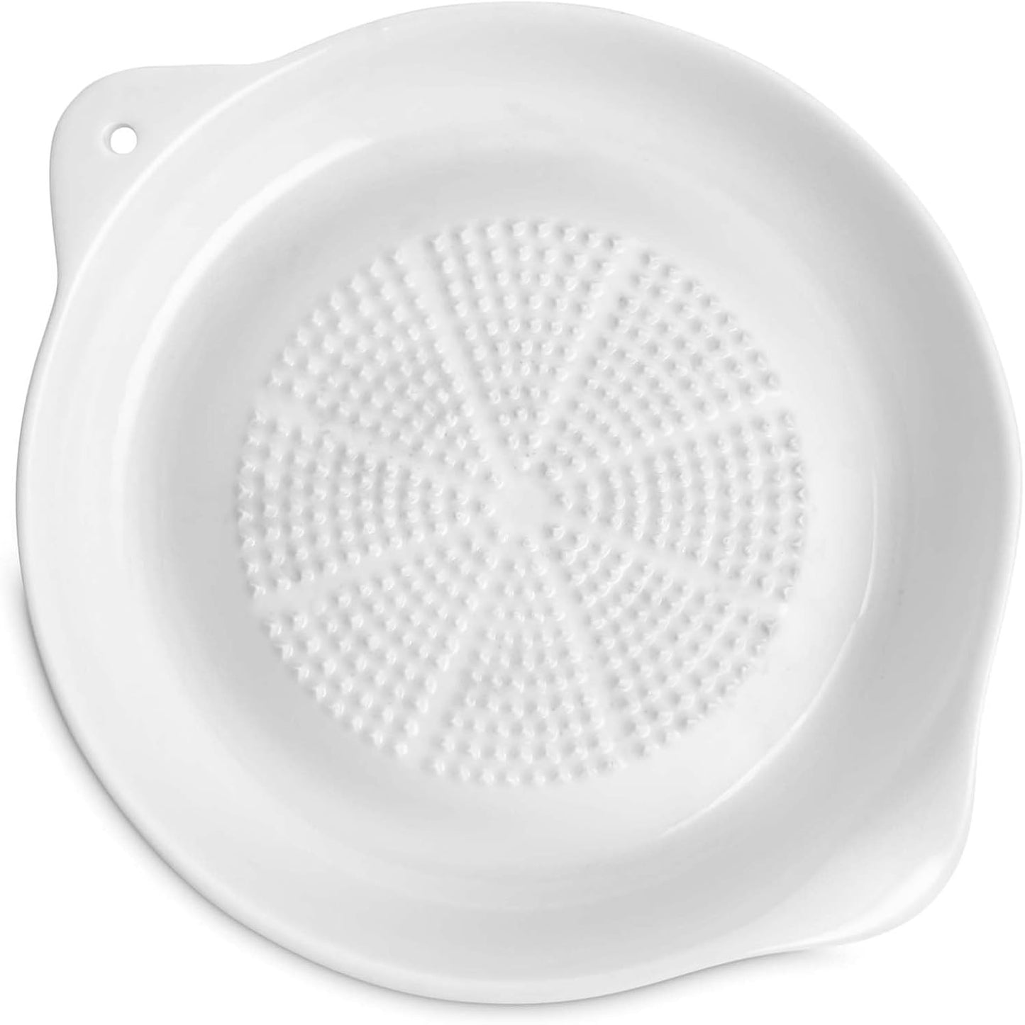 Helen’s Asian Kitchen Professional Kitchen Porcelain Ginger Grater Bowl – Multi-Purpose Fine Grater with Spout, Ideal for Grating Ginger, Nutmeg, Radish, Cheese, and Chocolate. Dishwasher Safe
