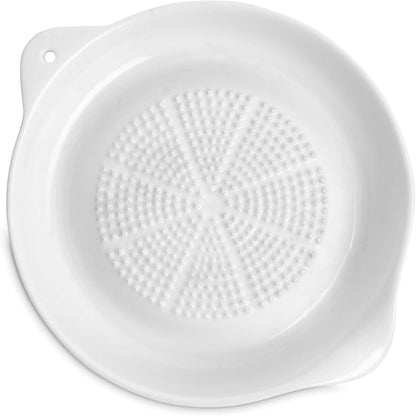 Helen’s Asian Kitchen Professional Kitchen Porcelain Ginger Grater Bowl – Multi-Purpose Fine Grater with Spout, Ideal for Grating Ginger, Nutmeg, Radish, Cheese, and Chocolate. Dishwasher Safe