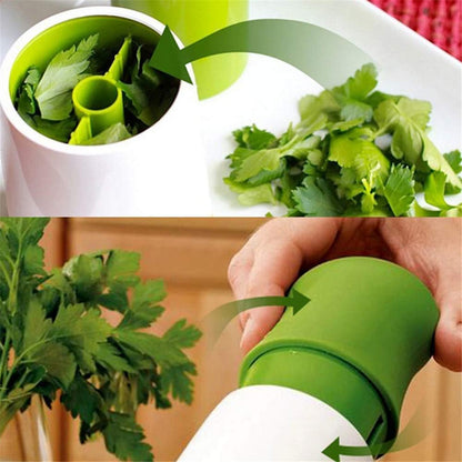 1 pc Herb Mill Chopper Cutter Mince Stainless Steel Blades Safely New ( Color: White & Green)