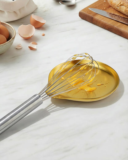 VanlonPro Stainless Steel Spoon Rest, Spatula Ladle Holder, Stainless Steel Utensil Spoon Rest Holder, Brushed Finish, Dishwasher Safe 9.8 x 3.7 Inch (Silver 1PC)