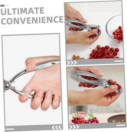 STOBAZA Stainless Steel Cherry Pitter Olive Remover Heavy Duty Date Corer Tool Fruit Pit Remover for Kitchen Versatile