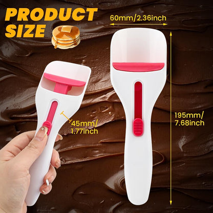 2pcs Cupcake Scoop Batter Dispenser Cupcake Batter Scoop Sliding Button Cake Cream Spatulas for Elegant Baking, Pastry(COLOR:white)