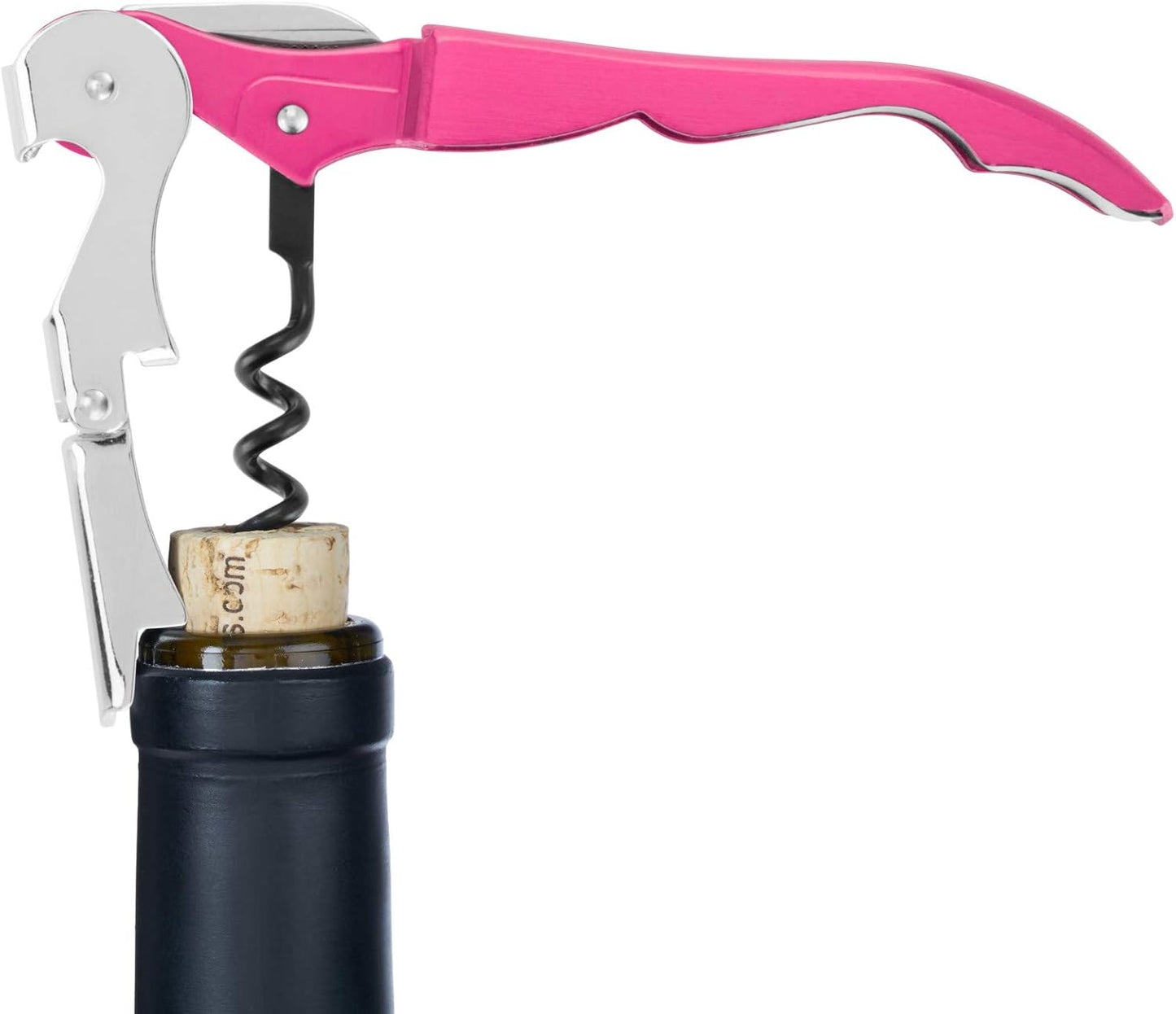 True Truetap Double Hinged Waiter's Corkscrew Wine Opener, Stainless Steel Wine Bottle Opener with Built In Foil Cutter, Home Bar Tools, Bar Cart Accessories, Wedding Gifts, Set of 1, Black