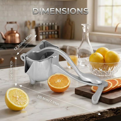 Hand Juicer Squeezer - Juicer Hand Press, Heavy Duty Aluminum Alloy Manual Juicer For Citrus, Orange, Lemon and Other Fruits, Effortless & Easy to Clean Kitchen Tool (Silver, 9-Inch)