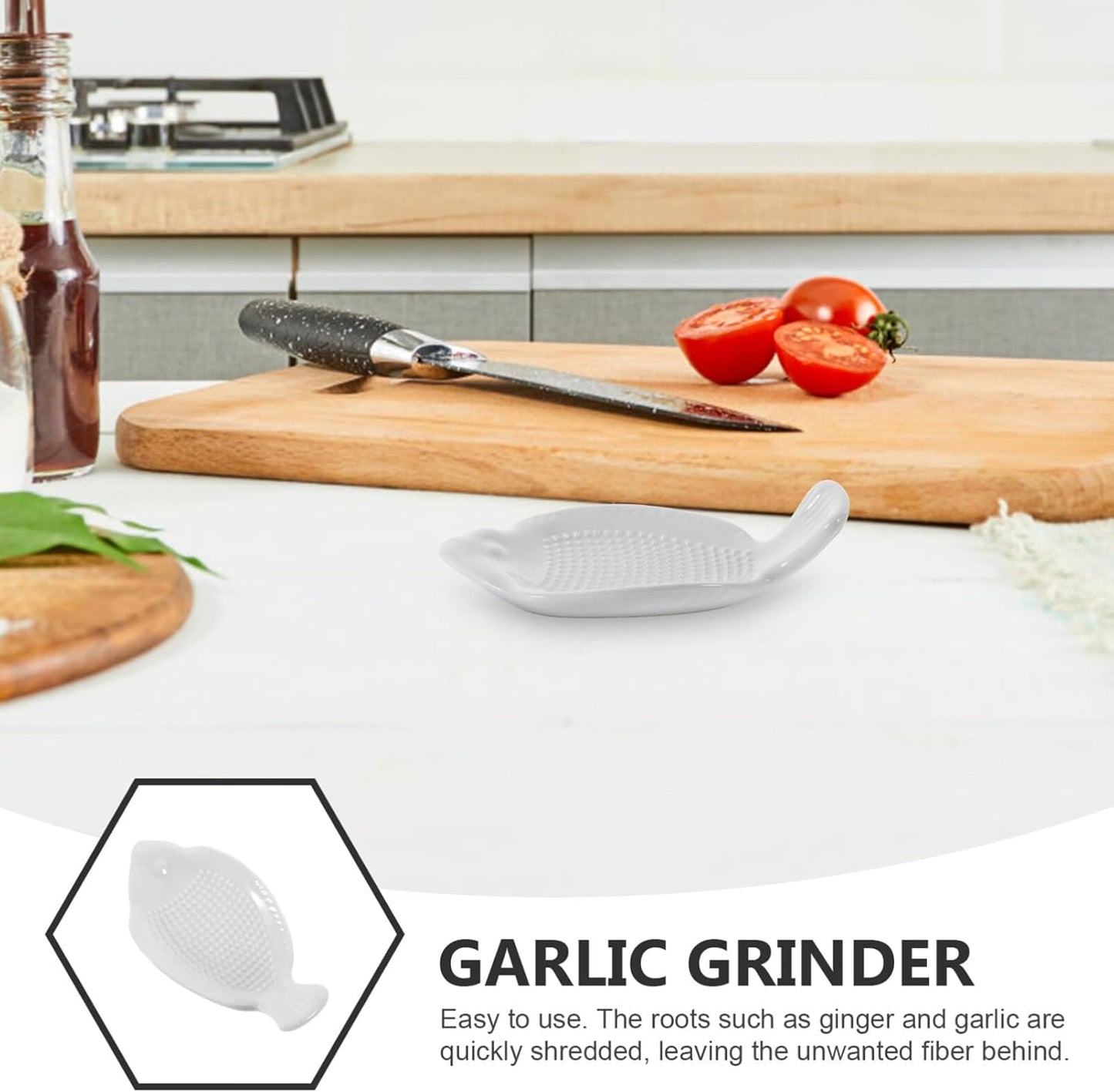 Kichvoe Ceramic Ginger Grater Plate 4.72 Inch Garlic Grinder Kitchen Tool for Shredding Ginger Garlic Vegetables Cheese Lightweight and Compact