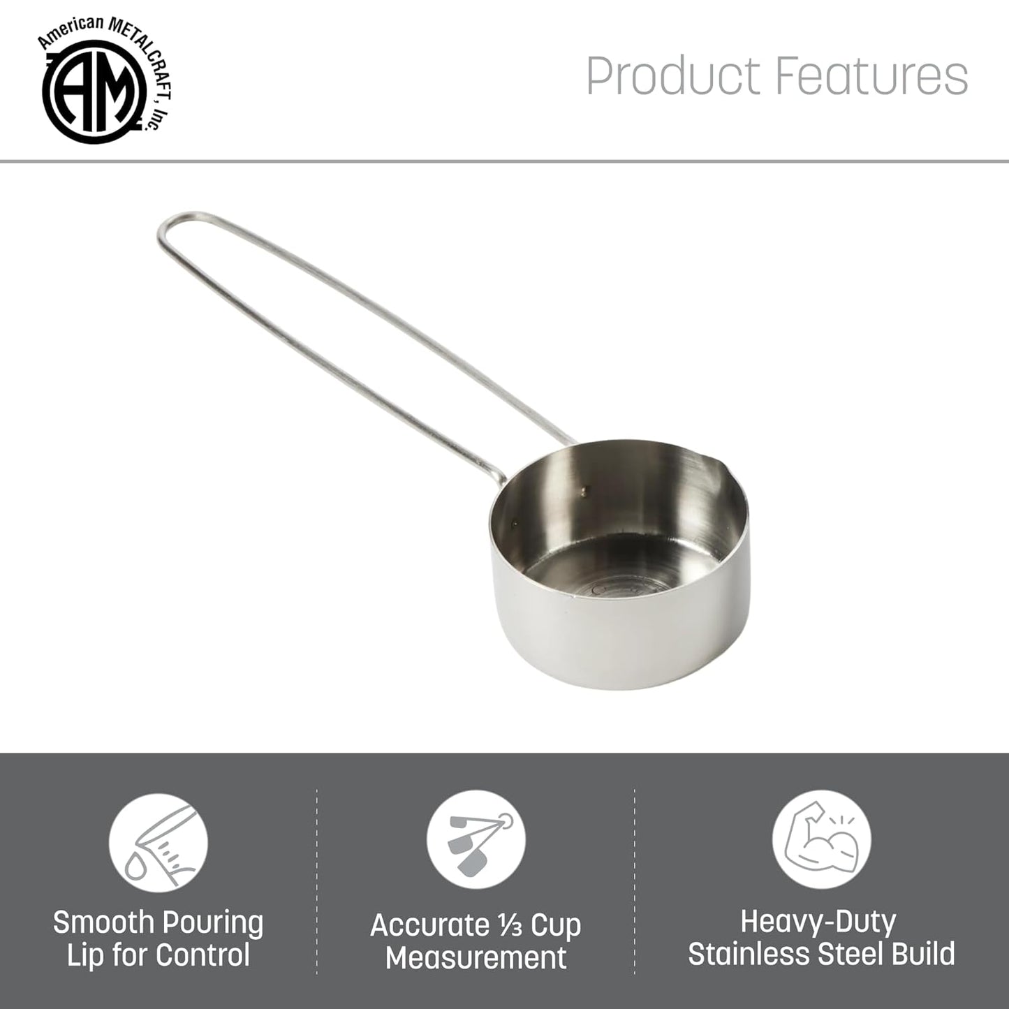 American METALCRAFT, Inc. American Metalcraft MCL125 Stainless Steel Measuring Cup, 1 1/4-Cup