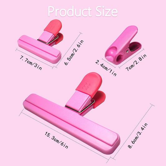 11 Pack Chip Clips Food Bag Clips for Food Packages Chips Storage Bags Heavy Duty Snack Kitchen Potato (3 Large, 6 Small & 2 Round, Bright Style)