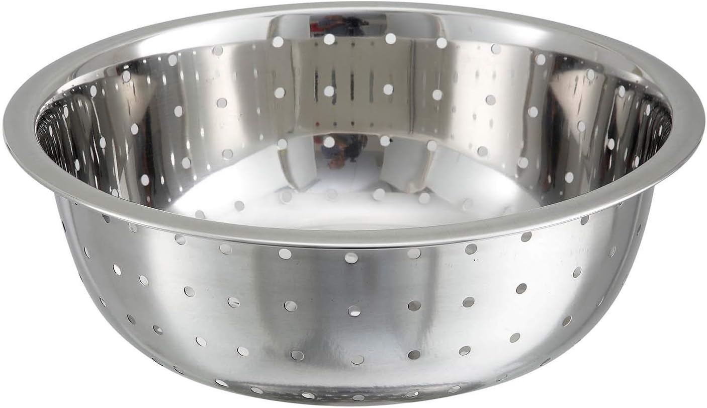 Winco Aluminum Colander with Base, 8-Quart, Medium