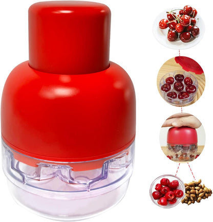 2025 Upgrade Cherry Pitter Tool，8 in 1 Cherry Seed Remover ，Quick Portable Push-Down Cherry Corer for Kitchen, Picnics