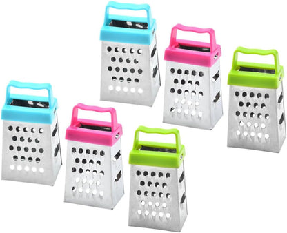 PRETYZOOM Mini Stainless Steel Cheese Grater Box with Non-Slip Handle Multipurpose Hand Grater for Cheese Garlic Ginger and Vegetable Slicing Compact 2.63 Inch Kitchen Shredder Set of 30