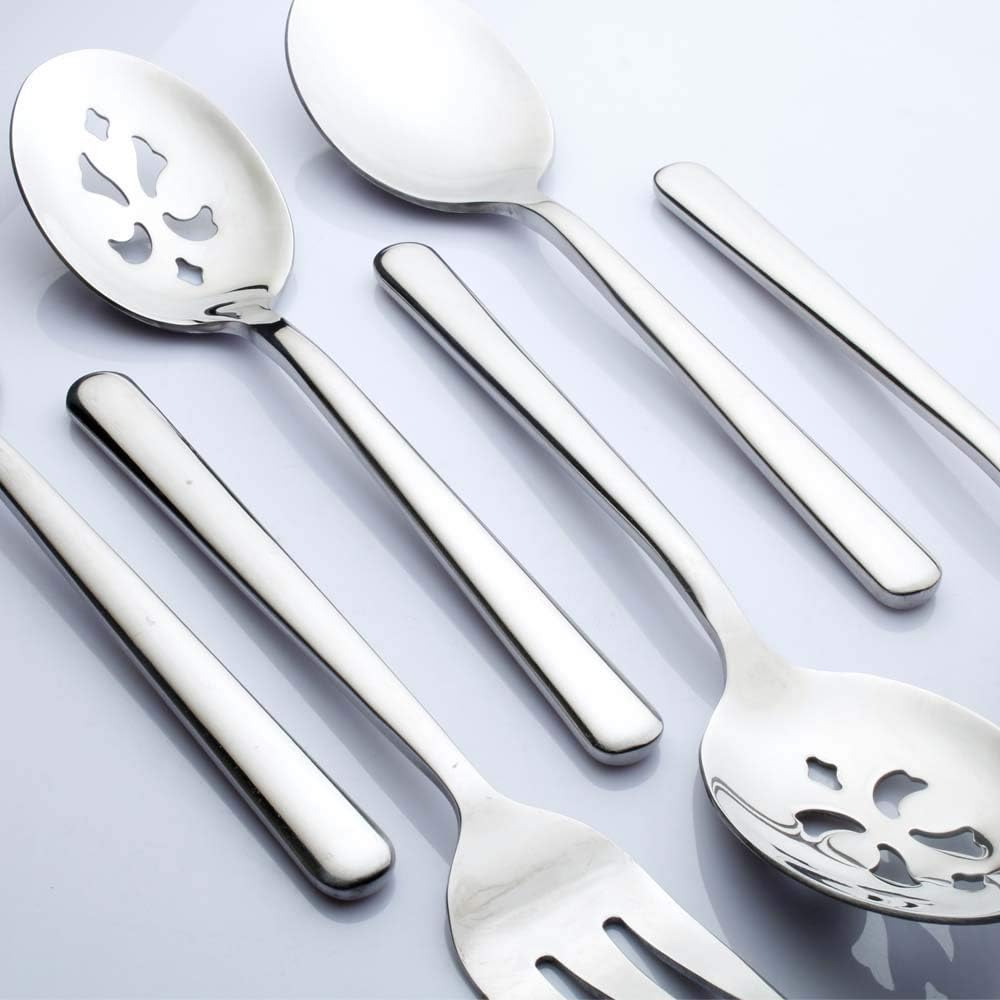 Serving Platters Forks Stainless Steel Buffet 9 inch Utensils Cake Butter Pastry Servers (4 pcs serving forks)