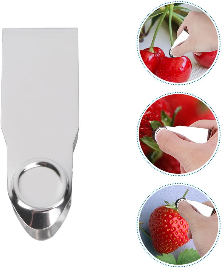 Angoily 4pcs Stainless Steel Strawberry Huller Tool Stem Remover Kitchen Fruit Corer Set for Home Cooking