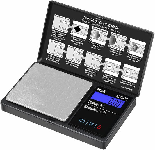 American Weigh Scales Series Digital Pocket Weight Scale 600g x 0.1g |Digital Gram Scale Small Scale Mini Food Scale Jewelry Scale Ounces/Grains Scale, Easy to Carry (Black, 1000g x 0.1g)