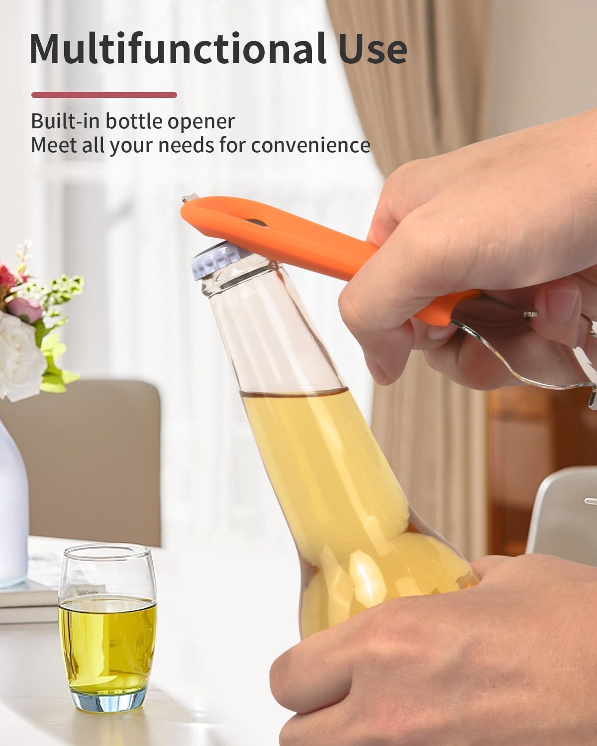 CYDW Mason Jar Opener Tool with Soft Touch Handle, No Lid Dents or Damage, Can Opener Manual Multi-Purpose, Easy Twist Manual Handheld Top Remover, Canning Supplies, Bottle Opener, Made for Lifetime