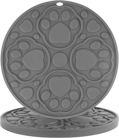 7 Inch Silicone Trivet Mats Set for Hot Dishes, 3 Pack Grey Non-Slip Heat Resistant Hot Pads Holders for Kitchen, Counter, Table - Anti Stain Plate Mats for Hot Pots and Pans