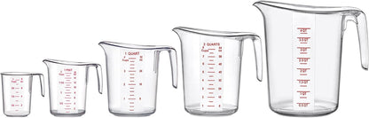 Amazing Abby - Melissa - Plastic Measuring Cups (4-Piece Set), Food-Grade Measuring Jugs, 1/2/4/8-Cup Capacity, Unbreakable, Stackable, Dishwasher-Safe, Great for Oil, Vinegar, Flour, and More