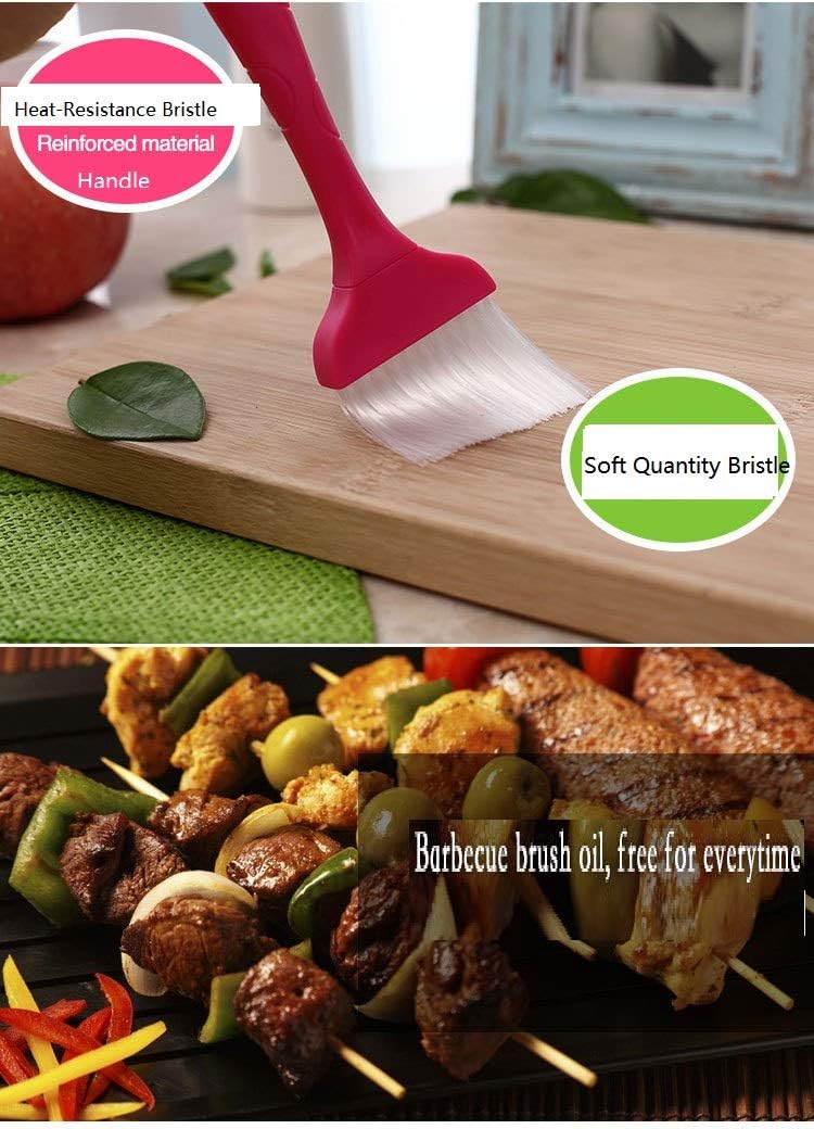 7.50" Length, Bristle 2" Width x 1.5" Height, Plastic Handle Pastry Brush with Nylon Bristles, Green
