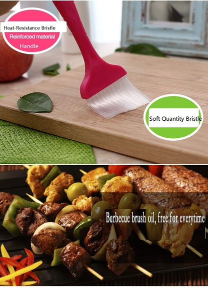7.50" Length, Bristle 2" Width x 1.5" Height, Plastic Handle Pastry Brush with Nylon Bristles, Green