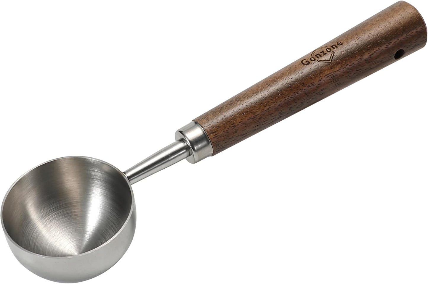 Vintage Coffee Measuring Spoon - 304 Stainless Steel, Coffee Scoop，10g Capacity, Walnut Handle - Perfect for Coffee, Tea, and More (Rose Gold)