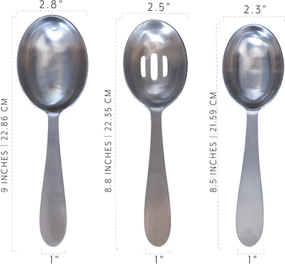 Darware Portion Control Serving Spoons Set (6pc) – Stainless Steel 1/4, 1/3, 1/2 Cup Sizes – Solid & Slotted Kitchen Utensils for Meal Prep, Cooking & Healthy Eating