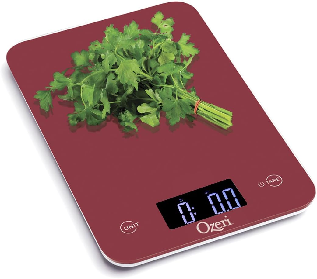 Ozeri Touch Professional Digital Kitchen Scale (12 lbs Edition), Tempered Glass in Elegant Black
